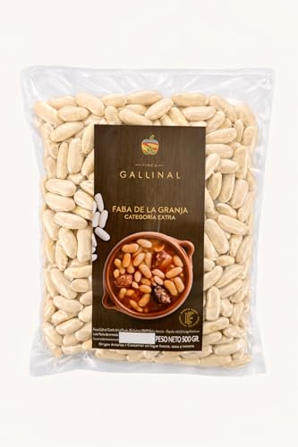 Fabas Categoría Extra – Origen Asturias | Faba de la granja | Finca Gallinal | Cultivo Propio | Alubia Blanca Gourmet para Fabada Asturiana | Selección Premium | Paquete de 500 gramos