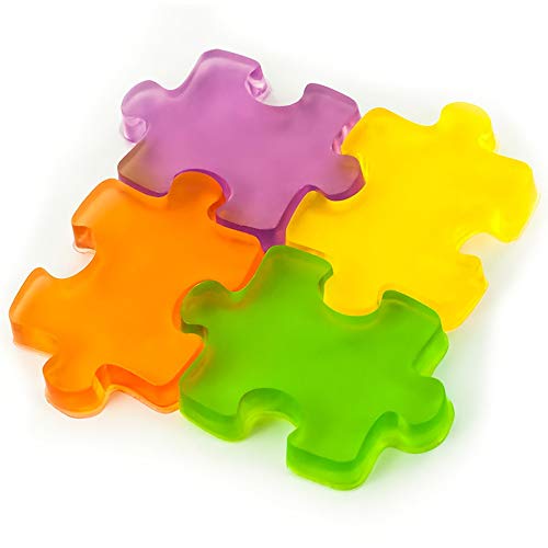 MoldFun 2 Pack Puzzle Piece Silicone Molds for Making Chocolate Candy Gummy Jello Jelly Baking Cake Cookie Mini Soap Resin Wax Crayon Melt Puzzle Ice Cube Tray - Image 6
