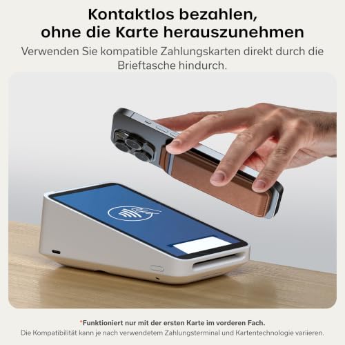 SATECHI MagSafe Kartenetui & Ständer, NFC, Bis zu 4 Karten, Braun – Ansicht 6