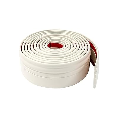Qiveno Flexible Wall Baseboard Molding Trim, Peel and Stick Wall Base Moulding Trim, 4" x 6.56" Self Adhesive Vinyl Wall Baseboards Moulding Trim for Wall Base Cove Base(Cream White)