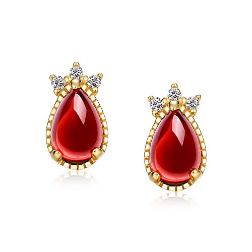 Boucles d'oreilles grenat en forme de goutte pour rayonner en soirée