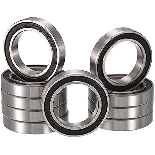6803-2RS Deep Groove Ball Bearings, ID 17mm x OD 26mm x Width 5mm Double Rubber Sealed Ball Bearing Pre-Lubricated Chrome Steel Z2 Lever 10pcs