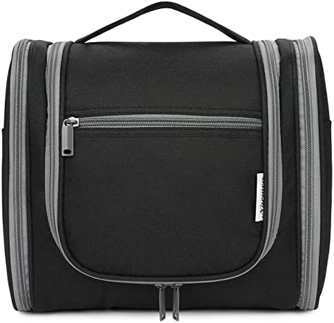 Travel Hanging Toiletry Wash Bag Makeup Cosmetic Organizer for Women Girls Kids (Black (Medium))