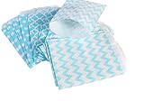 NUOLUX 48pcs Rayas de Lunares Chevron Boda de la Barra de Caramelo Bolsas de Regalo del Partido Bolsas de Papel Bolsa (Azul)