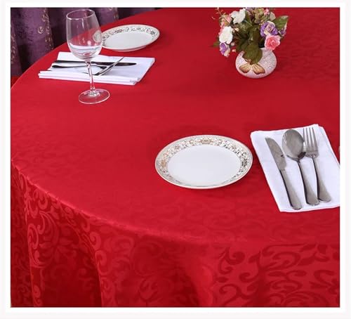 Nappe Jacquard polyester bordeaux pour nappe de table ronde mariage et banquet - 6