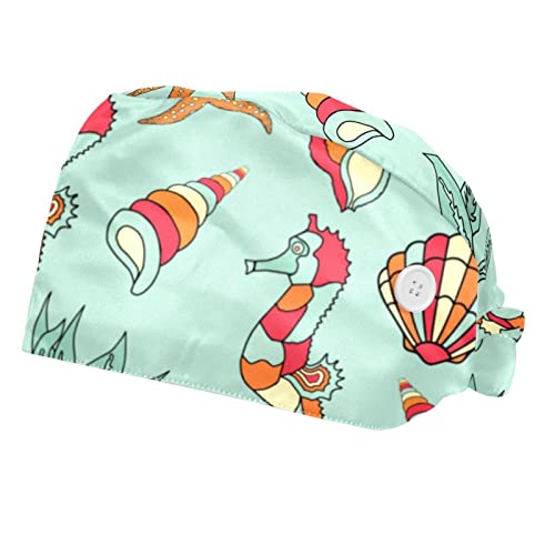 Casquettes de travail respirantes JDEZ à motif de coquillages pour le confort au quotidien
