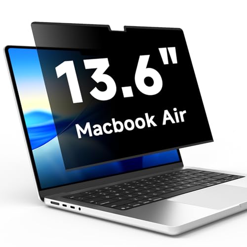 STARY Magnetic Privacy Screen for MacBook Air 13.6& 13 Inch (2022-2026, M2, M3, M4, M5), Removable Anti Blue Light Glare Spy, Anti Reflection, Easy Installation, High Sensitive Privacy Screen Filter