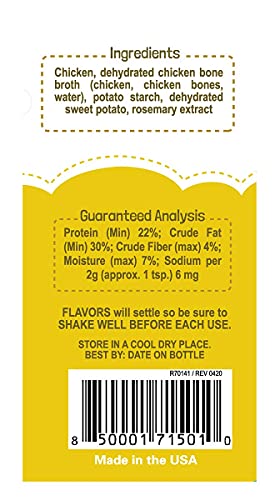 BEAUMONT BASICS Flavors Food Topper Dogs - Chicken Recipe - Natural, Human Grade, Grain Free - Perfect Kibble Seasoning for Picky Dog (Chicken, 6.0oz)