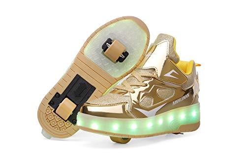 Skybird USB Carga LED Luces Zapatos Rueda Doble Calzado de Skateboarding Deportes de Exterior Patines en Línea Brillante Mutilsport Aire Libre y Deporte Gimnasia Zapatillas Cover
