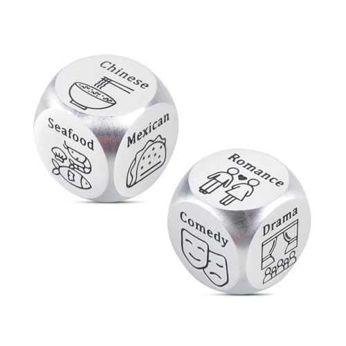 2 PCS Date Night Idea Birthday Anniversary Couple Gifts for Him Her Boyfriend Girlfriend Food Decider Christmas Stocking Stuffers for Women Men Valentines Day Gifts for Wife Husband Wedding Engagement