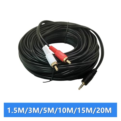 Câble Jack vers 2 RCA Mâle de 5m à 20m pour Audio AUX Stéréo - 3