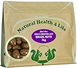 Natural Health 4 Life Carol Anne Confectionery Milk Chocolate Brazil Nuts 1kg, Chocolate Covered Nuts in Resealable Pouch, 9.3g Protein per 100g, ideal for Snacking, Events, Refill Jars – Made in UK