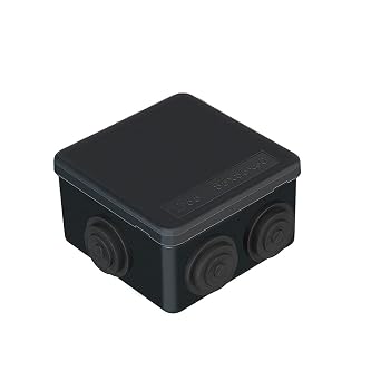 IP55 Waterproof Junction Box, ABS Plastic Outdoor Electrical Project Box Enclosure, Universal Weatherproof Surface Mounted External CCTV Junction Box 85x85x50mm   AVARTEK Black