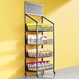 Ampia applicazione: il versatile cestino in filo metallico può essere utilizzato non solo come porta snack, cestino per prodotti, rack per patate e cipolle, può essere utilizzato anche come portariviste, forniture per ufficio. È anche una buona scelta per negozi di alimentari, supermercati, negozi di frutta e altri luoghi commerciali per attirare l'attenzione dei clienti. È anche una comoda soluzione salvaspazio per mantenere il tuo Ho