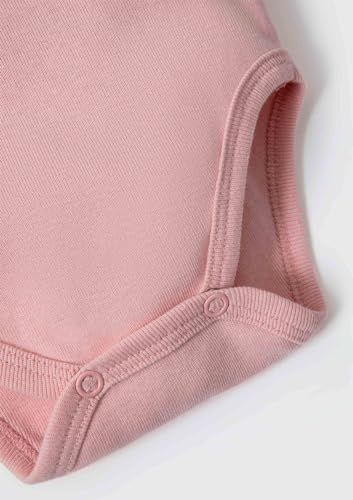 Body Bebê Unissex Manga Curta Em Ribana - Rosa 01-03M
