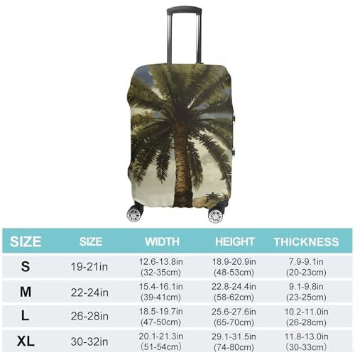 Palm Tree Tropical Luggage Cover, Elastic Luggage Protector Fits 19-32in Suitcases, Washable & Anti-Scratch Suitcase Cover for Men Women XL2
