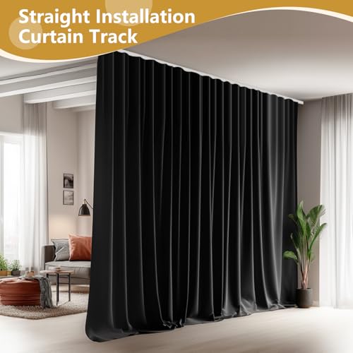MaKefeile Bendable Ceiling Curtain Track Ceilings Mount or Wall Mounted Heavy-Duty Room Divider Curtains Rails for Living room Bedroom Shower Privacy RV Garage Dividers with Clips，White 24 FT by MaKefeile - Image 8