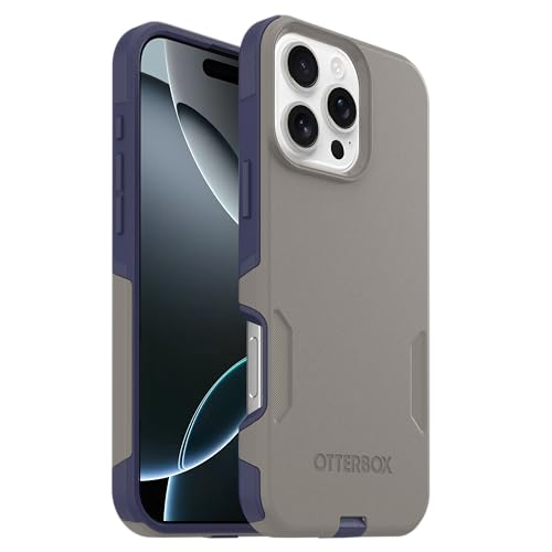 Image of OtterBox iPhone 16 Pro Max (Only) - Commuter Series MagSafe Case - Fogbound Blue (Grey & Blue) - Built-in Magnets - Slim & Tough - Pocket-Friendly - with Port Protection
