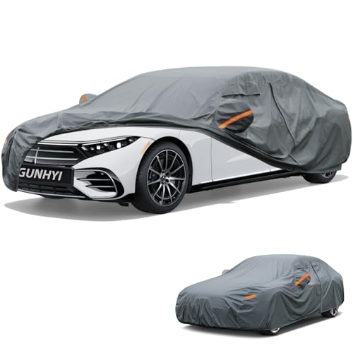 Image of GUNHYI Premium Car Cover Custom Fit Mercedes-Benz EQS, 16 Layers Heavy Duty Car Cover Waterproof All Weather with Zipper Door for Sun Rain Snow Dust Uv Protection