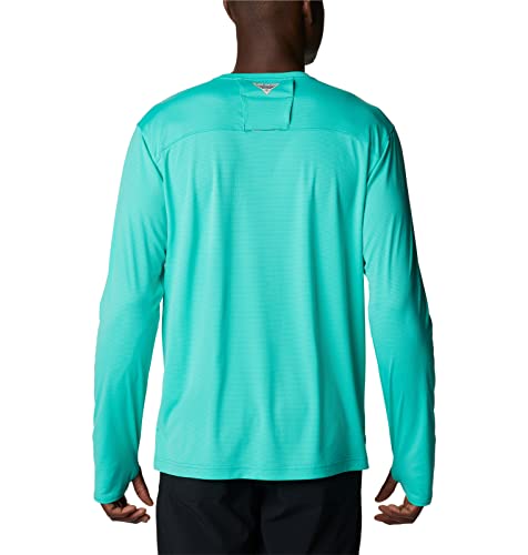 Columbia Manga longa masculina Skiff Guide Knit Turquesa elétrica, PP