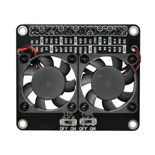 Ventilador doble de refrigeración optimizada y soporte de latón para placa Raspberry Pi