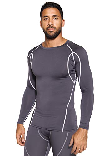 Image of Real Essentials 4 Pack: Men's Compression Long-Sleeve T-Shirt Athletic Cold Weather Baselayer (Available in Big & Tall)