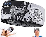 MUSICOZY Sleep Headphones Bluetooth 5.4 Headband, Wireless Earphones Music Sleep Earbuds Sleeping Eye Mask with HD Stereo Speakers for Workout Running Travel Yoga, Ideal Gifts (Light Skull)