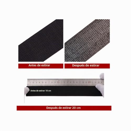 Miniatura 3 de 40 Metros De Goma Elástica De Costura, Disponible En Varios Anchos, Cinta Elástica Para Coser, Cinta Elástica Ancha, Goma Para Coser Y Manualidades, Goma Para Ropa, Negro, 15mm