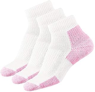 Thorlos Women's DWMXW Walking Thick Padded Ankle Sock, Pink (3 Pack), Medium