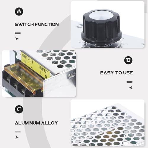 Regulador de voltaje de 4000w con carcasa de aluminio para control de iluminación y ventiladores 3