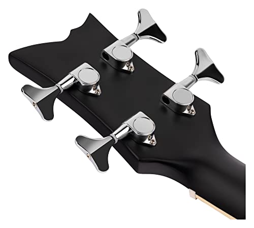 ORTEGA GUITARS Deep Series 7 Medium Scale Acoustic Bass 4 String - Spruce/Mahogany Satin Black (D7CE-SBK-4)