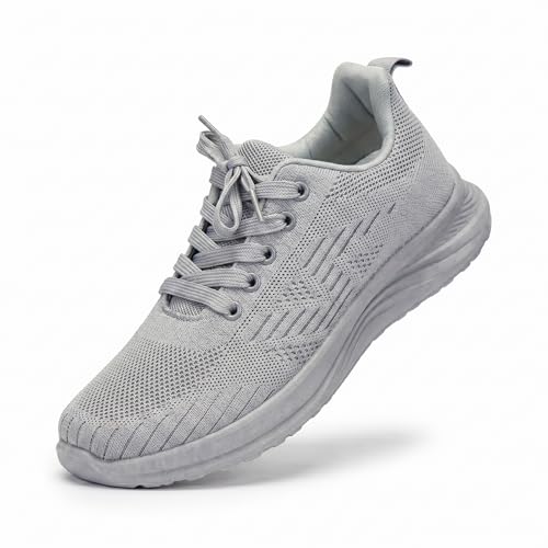 CLEIKES Scarpe Sportive Uomo Sneakers Casual Sportive Palestra Mesh Basket Comode Calzature Leggere per Camminata e Tempo Libero (Grigio, 44 EU, MFK260146-4)