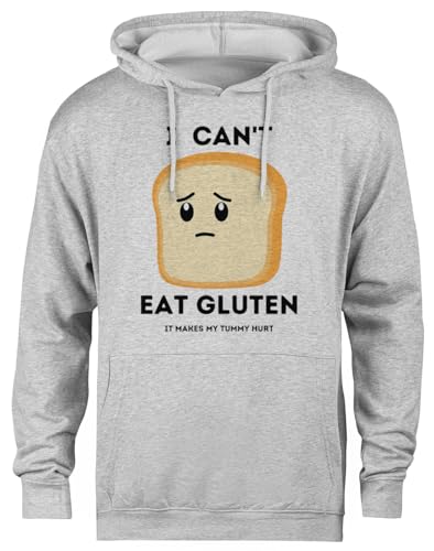 Pull à capuche gris unisexe sweat imprimé humour intolérance gluten vêtement décontracté