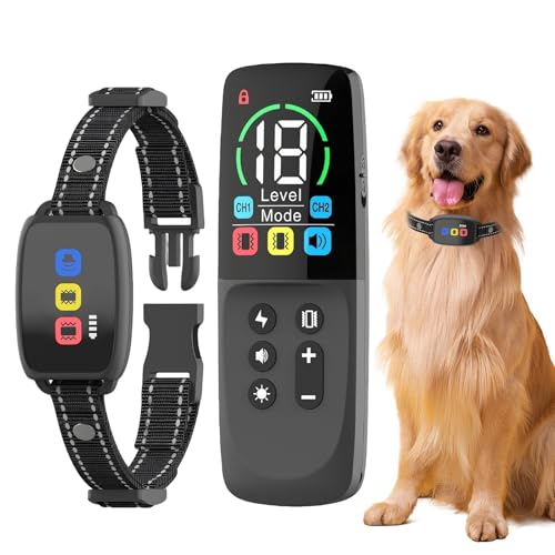 Coller de Adiestramiento para Perro con Mando a Distancia, Collar Vibratorio Recargable para Perros, IP67, Alcance de 800 m – Ayuda para la Educación de Perros Pequeños, Medianos y Grandes (3,6–54 kg)