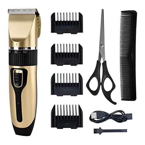 Cordless Hair Clipper, Men's Hair Clippers, Head Shaver, Clippers for Home Use, Home Haircutting, Clippers for Men, Easy to Use, Haircut Kit Professional Hair Clippers for Men with 4 Guide Combs Cover