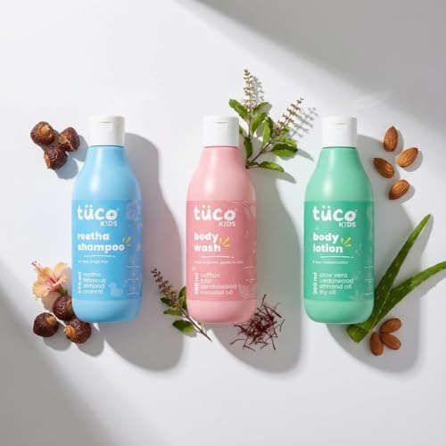 Image of TuCo Kids Mild Body Lotion, Body Wash & Shampoo | Proven Effectiveness - 300ml (Pack Of 3)