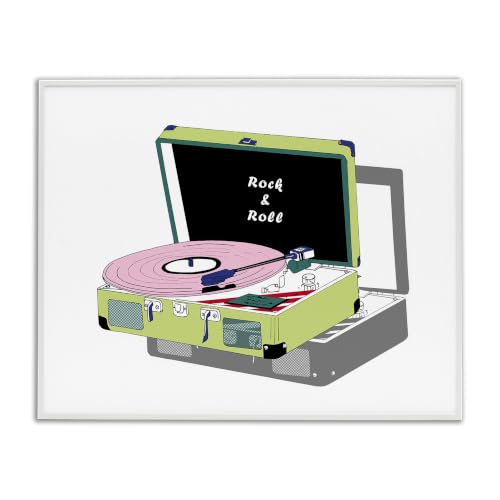 Vintage Record Player Music, 24 x 30 Inch Framed Giclée Print
