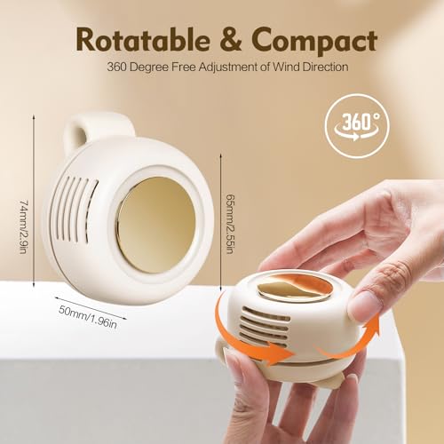 Image of Portable Silent Mini Bladeless Electric Fan,Small fan Clip on for Shirt & Waist,2026 New Mini Bladeless Fan Clip On,Adjustable 3-Speed For Outdoor & Travel & Office, Travel Accessories, Gift (white)