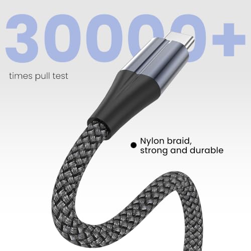 Image of FEEL2NICE 3 in 1 Multi Charging Cable, 3-Pack 6 FT Multiple Device Charger Cord with USB C, Lightning and Micro USB Plugs for iPhone 17 16 15 14, Android Phones and Tablets, Gray