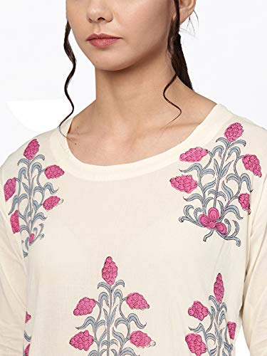 Image of ishin Women's Rayon Burgundy Embellished A-Line Kurta set With Skirt