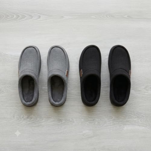 Dearfoams Men's Brendan Perforated MFS Clog, Dark Grey Waffle Knit, 9-10 by Dearfoams - Used condition - Image 5