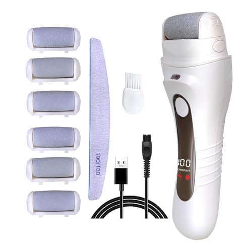 YONGYAO Pedicure Elettrico Professionale Piedi Calli Talloni Screpolati Lima Elettrica con 6 Rulli Sostituibili per Piedi Togli Calli Pelle Secca Dura Raspa Piedi Professionale Esfoliante Kit