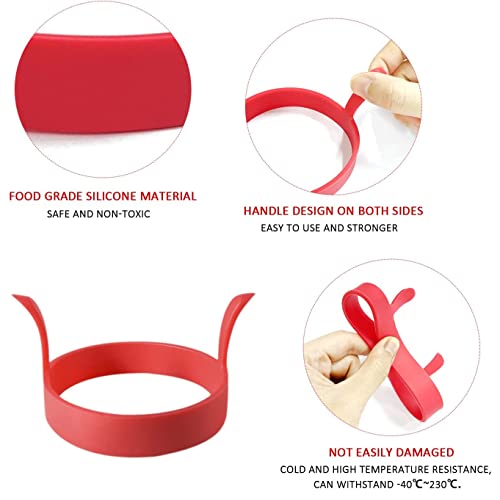 Egg Ring 4-Pack Silicone Egg Rings with Anti-Scald Handle Non Stick Coating Suitable for Egg Frying,Shaping,Pancakes,Mini Burger - Image 3