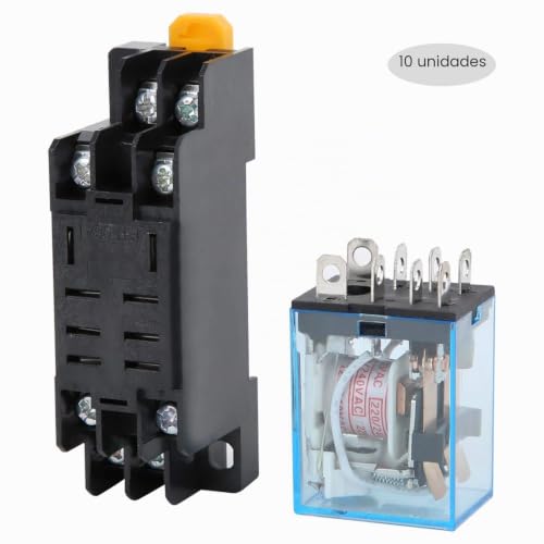 Relé 220V LY2NJ de 8 pines con base de enchufe mini relé electromagnético DPDT 5