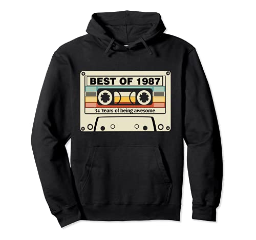 Best Of 1987 34th Birthday Cassette Tape Retro Vintage Sudadera con Capucha