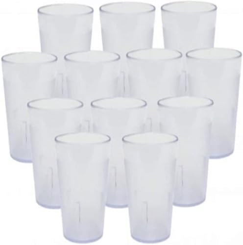 Vista 99 de Juego de 12 vasos de color transparente de 5 oz. Vasos de té helado reutilizables de alta calidad, apilables, aptos para lavavajillas, resistentes a