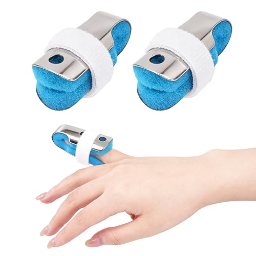 GRLEAYIE 2 Pcs Finger Splint, Finger Stabilizer Soft Foam Lined With Straps For Fractured, Finger Alignment Arthritis Joint, S