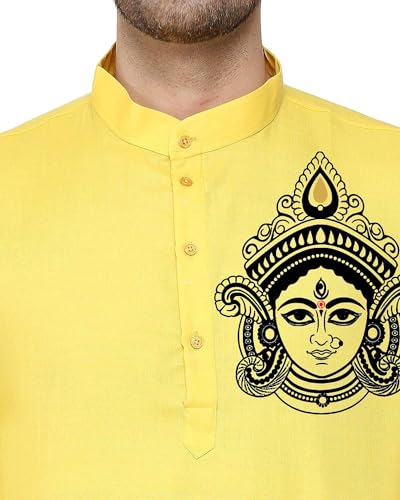 Image of Men's Digital Printed Kurta for Festival Navratri Pooja