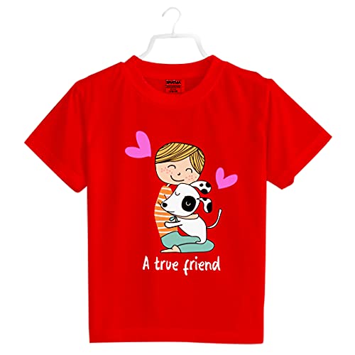 Image of Boys Regular Fit Cotton Tshirt Printed Tshirt for Friendship Day Tshirt for Friends