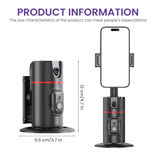 Auto Face Tracking Trípode 360° de seguimiento, Auto Face Tracking Tripod, Control de gestos, Smart Gimbal Estabilizador para grabación de vídeo, Live Streaming, Vlog - imagen 2